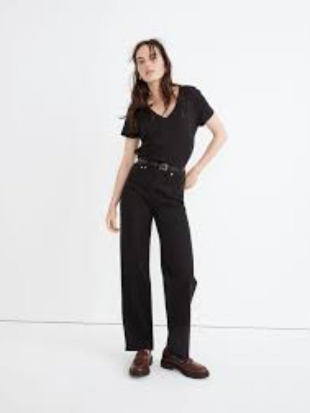 Madewell The Petite Perfect Vintage Wide-Leg Jean in Faded Black Size 25